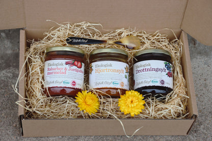 Mother's Day Gift Box — Organic Jam Trio with a unique Torfolk Spoon