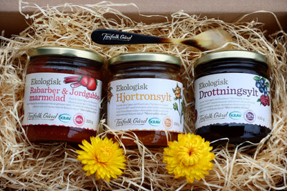 Mother's Day Gift Box — Organic Jam Trio with a unique Torfolk Spoon